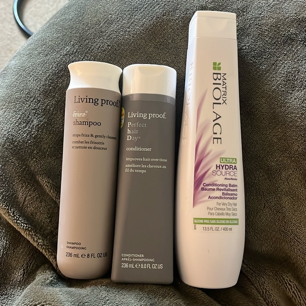 Living Proof anti frizz shampoo and PHD conditioner plus FREE Biolage Hair Balm